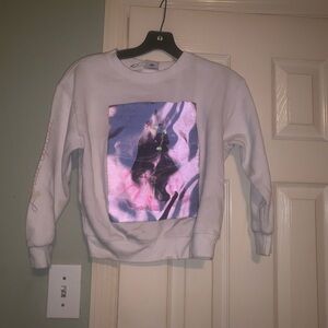Kids White Graphic Sweater